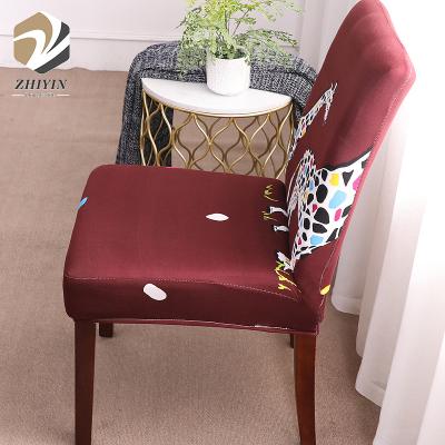 China Simple Solid Jacquard Chair Covers Stretch For Dining Room Office Banquet Chair Cover for sale