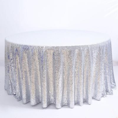 China Waterproof Polyester 100% Mesh Fabric Sequin Embroidery Hand Made Plain Solid Colors Table Cover for sale