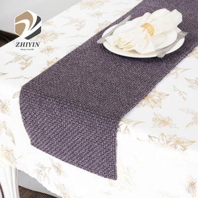 China Jacquard China Factory Knitted Custom Wedding Beautiful Polyester Table Runner for sale