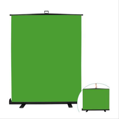 China Non-Reflective Folding Pull Up Panel Green Wrinkle Chromakey Screen Heavy Duty Self-Locking Background Live Game for sale