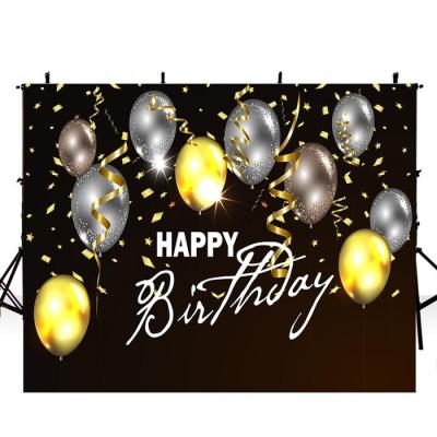 China Christmas Happy Birthday Photography Backdrops Balloons Digital Printed Vinyl Party Photo Backgrounds For Photo Studio for sale