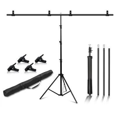 China Stable T-Shape Backdrop Stand Tripod And Crossbar With Flanges 80x200cm Adjust Photo Backdrop Stand for sale