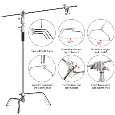 China Centry C Integrated Stand Studio Stand 3.3m/40 Inch Light Spring C-Rack +Line Resizer+Grip Detachable Light Arm for sale