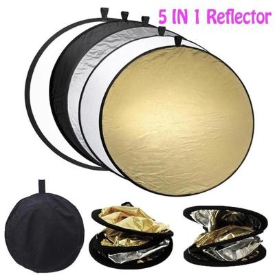 China Durable 60cm 5 in 1 Portable Folding Lightweight Round Reflector Photography Studio Light Multi Handheld Reflector for sale