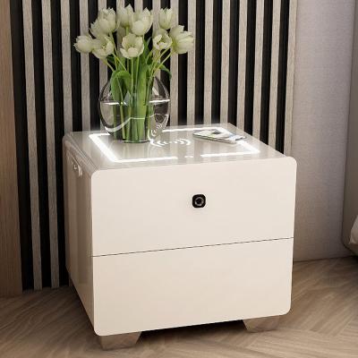 China Bedside Modern Simple Wooden Smart Cabinet Furniture Bedroom Furniture USB Wireless Charging Wireless Charging Modern Smart Cabinet Simple Modern Bedside Cabinet for sale