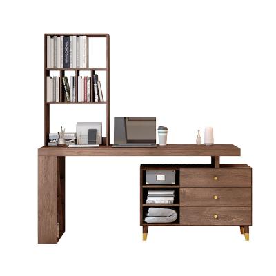 China (Size)Adjustable Living Room Home Furniture Writing Simple Wood Computer Desk With Book Case Cabinet for sale