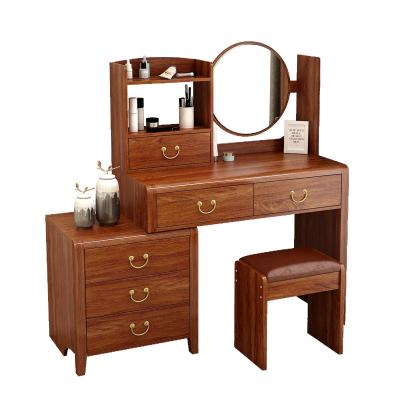 China Other New Design Simple Solid Wood Frame Dresser Bedroom Dresser Table Mirror Furniture Retro for sale