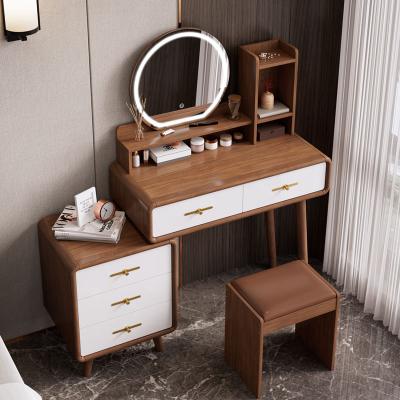 China Modern Adjustable Cheap Modern Furniture Makeup Cheap Living Room Table Bedside Wooden Dressing Table Set With Mirror Dresser for sale