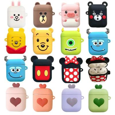 China 2019 Cute Silicone 3D Cartoon Wireless Earphone Case For Apple Airpods Case Silicone Sleeve Protective Cover For Earphone Charging Case for sale