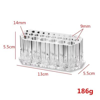 China Makeup Table Transparent Acrylic 26 Hole Eyeliner Storage Box Eyebrow Pencil Finishing Display Stand Makeup Brush Shelf for sale