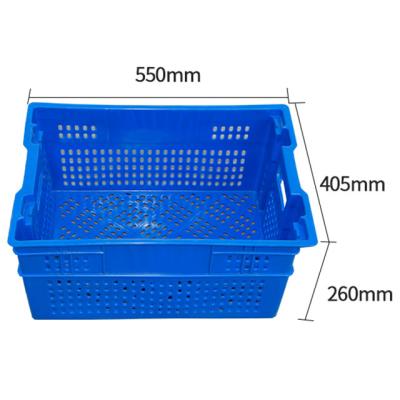 China Easy to clean stacking and storage plasticcrate Stackable storage vegetable mesh plastic tomato crate for sale