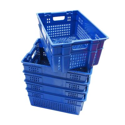 China Durable PP Material Plastic Crate with Customized Color and Mesh Dislocation Design for sale