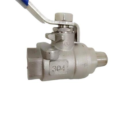 China General China low price tow way 2 pieces of male ball valve, DN10 DN15 DN20 DN25, 304/316 stainless steel ball valve for sale