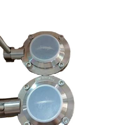 China General Factory Price Customized Sanitary Manual Pull Handle Butterfly Valve, DN32 DN40 SS304&316 Stainless Steel Butterfly Valve for sale