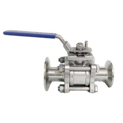 China High quality China hotels sanitary ware maintained 3 pieces of ball valve, 304/316 stainless steel used in food/pharmacy/milk industries for sale