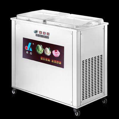 China Hotels Double Pan Stainless Steel Good Quality Automatic Ice Cream Making Fried Commercial Ice Cream Machine for sale