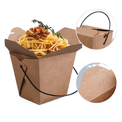 China Factory price recyclable custom logo kraft paper bucket box bento soup bowl box film meal bag box for sale