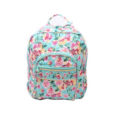 China New Design Customer Logo Women Fashion Floral Print Cotton Yarn Bag Diaper Bag Wool Backpack for sale