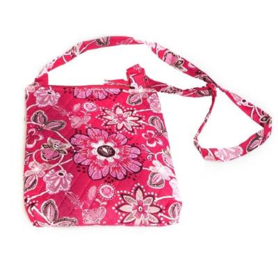 China 100% cross - body cotton custom high quality flower design floral quilted handbag sling handmade bag for sale