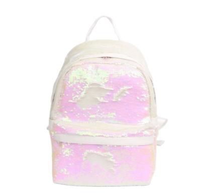 China 2018 China Supplier OEM Modern Wholesale Logo Women Waterproof Pink Sequin Backpack for sale