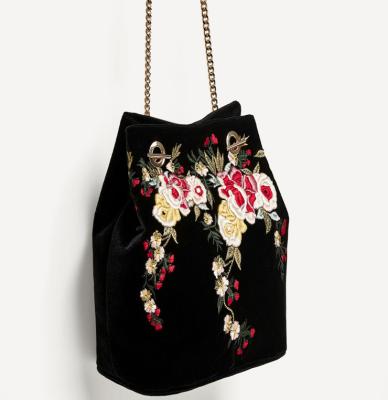 China Shoulder Bag Direct Sales Embroidery Style Velvet Chinese Cross - Body Bag for sale