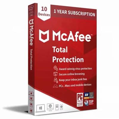 China SOFTWARE 1 Year Device 10 Email Key Antivirus Internet Security Software McAfee Total Protection for sale