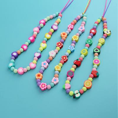 China As Showed New Keys USB Cell Phone Fimo Flower Lanyard Tik Hot Mobile Phone Ties Hand Rope Lanyard For Phones for sale