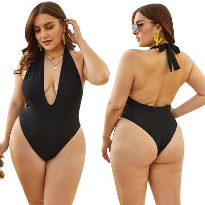 China Plus Size Crochet Bandeau Plus Size Women V-neck Backless Female Deep Bikini Swimwear Bathing Suit Tiny Beach Bikini for sale