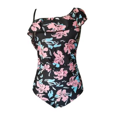 China Plus Size Plus Size Swimwear For Women One Piece Backless Maternity Tankinis One Piece Shoulder Ruffle Bikinis Female Swimwear for sale