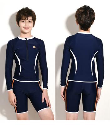 China Breathable Boys Sports Swimwear With Long Sleeve Zipper Swimming Suit Anti-UV Kids Swimwear Teen Boys Swim For Kids Surfing Suits for sale