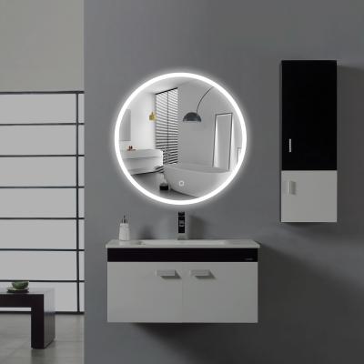 China Custom Hotel Illuminated LED Light Frameless Backlit Illuminated Bathroom Waterproof Makeup Smart Mount Wall Mirror for sale