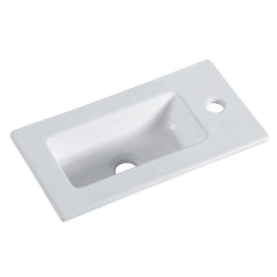 China Best Quality Modern Office Building Hospital School Mall Rectangular Feather Edge Ceramic Basin for sale