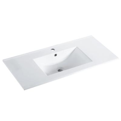 China Modern Hot Selling Bathroom Office Building Hospital School Mall Feather Edge Ceramic Basin for sale