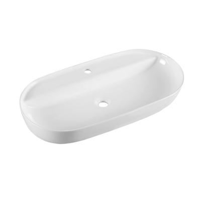 China New Style Modern Office Building Hospital School Bathroom Ceramic Counter Top Basin for sale