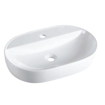 China Modern Ceramic Apartment Building Bathroom Offices Style Fashion Worktop Round Basin for sale