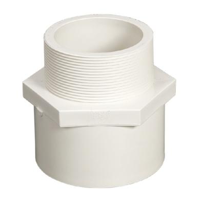 China De witte Blauwe Koppeling Dn50 van Kleuren Mannelijke Adapter Ingepaste Pvc Te koop