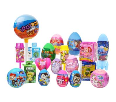 China Cartoon Toys Factory Direct Sales Good Quality Rainbow Egg Surprise Egg Toy Kids Candies With Toys for sale