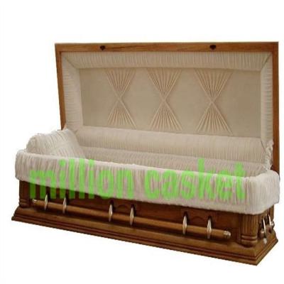 China Oversized Full American Style Couch Wood Casket for sale