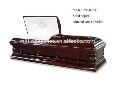 China jewish-007 style american orthodox coffin with flower design on the lid for sale