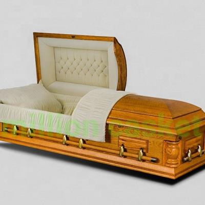 China American Style Solid Wood Casket Oak Style American Style for sale