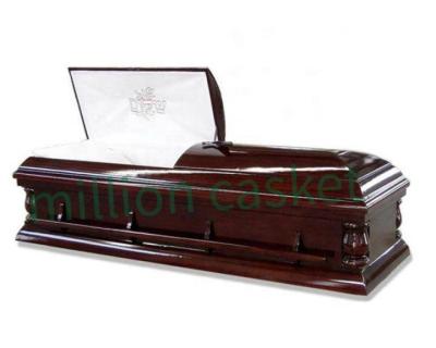 China Poplar Style Solid American Jewish Casket Cremation Casket Funeral Supplies Wholesales for sale