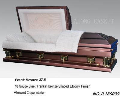 China Frank Bronze American Style Steel Casket/Coffin For Sale Different Color for sale