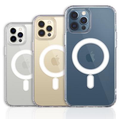 China Shockproof Suitable for iPhone 12 TPU Clear Magnetic Phone Cases Support Radio Charger Phone Charging Case for sale