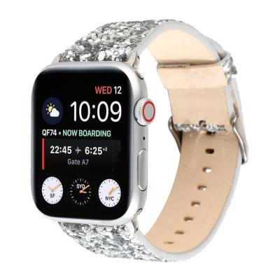 China Leather Pink Apple Bands For Girls Replacement Watch With Couples Christmas Gift Watch Band For Apple Watch for sale