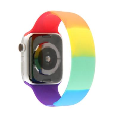 China Solo Pattern Rubber Silicone Rainbow GuNice Buckle Replacement For Apple Watch Band For iWatch 6 Smart Watch Strap 44mm 40mm 38mm 42mm for sale