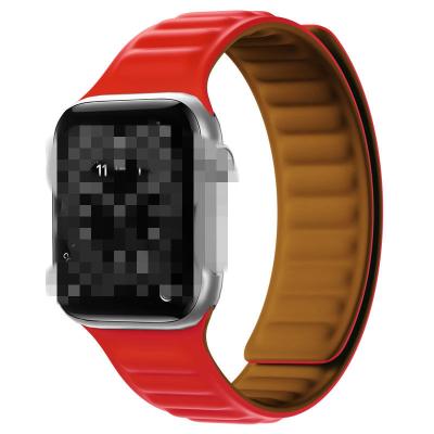 China GuNice Non-Specific Magnetic Watch Band For Apple Watch Series 6 5 4 3 2 1 For iWatch 44mm 40mm 38mm 42mm Silicone Watch Strap for sale