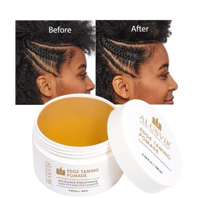 China OEM ODM Organic No Flaking Pomade Long Lasting Wax Super Hard Strong Hold 24 Hours Custom Edge Control With Logo For Black Hair for sale