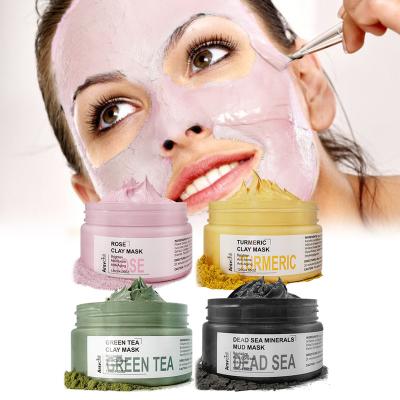 China Rose Charcoal Pink Green Black Clay Mud Skin Face Care Mask Beauty Turmeric Green Tea Natural Skin Care Moisturizer Private Label for sale