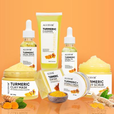 China Anti Aging Skin Care Set Private Label Custom Organic Facial Serum Anti Acne Whitening Natural Face Turmeric Skin Care Gift Set (New) for sale