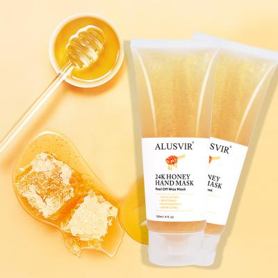 China Custom Private Label 24K Natural Exfoliating Moisturizer Hand Cream Mask Moisturizing Hand Magic Whitening Care Peeling Off Wax Mask for sale